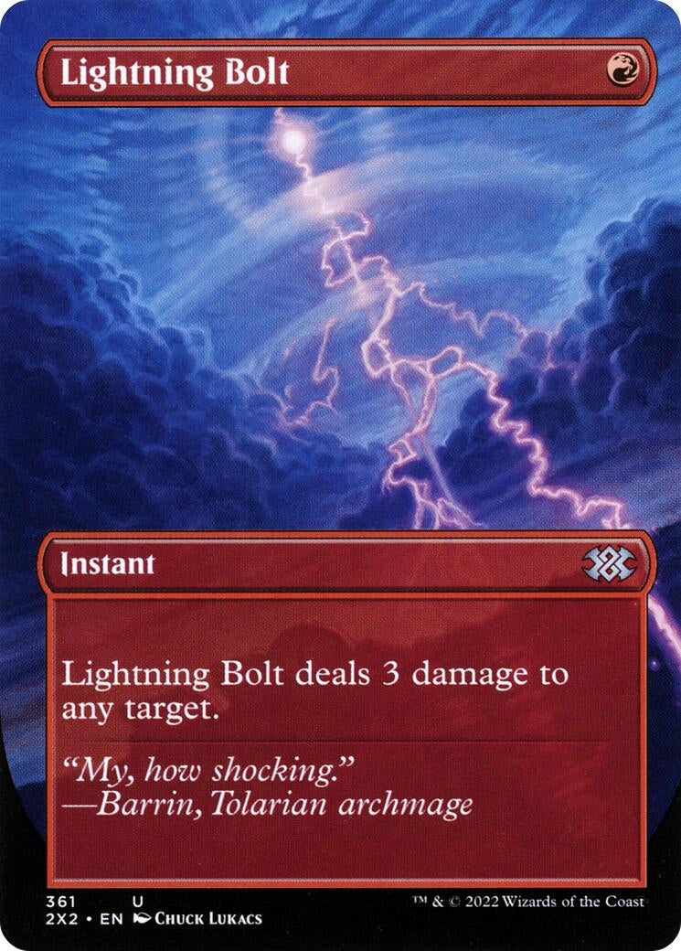 Image for Lightning Bolt (Borderless) (Double Masters 2022) (361) - Magic: The Gathering