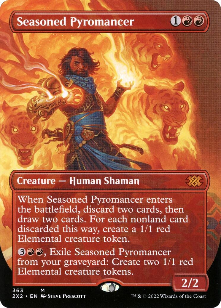 Image for Seasoned Pyromancer (Borderless) (Double Masters 2022) (363) - Magic: The Gathering