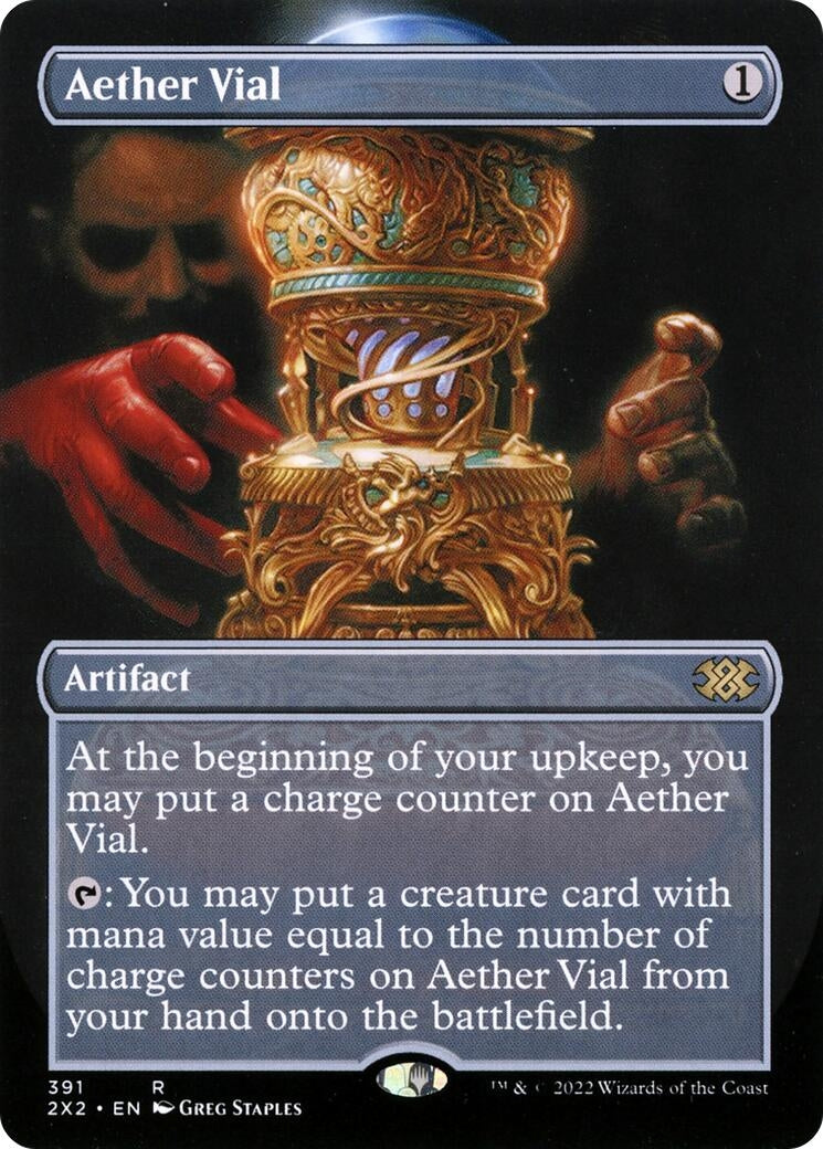 Image for Aether Vial (Borderless) (Double Masters 2022) (391) - Magic: The Gathering