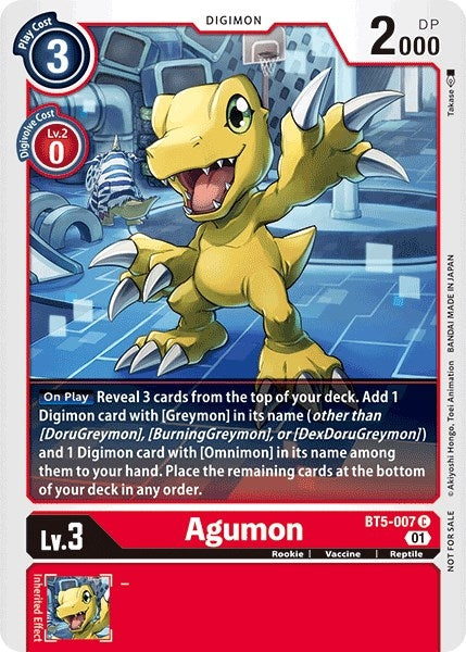 Image for Agumon - BT5-007 (Tamer Party Vol. 4 Promo) (BT05) (5007)