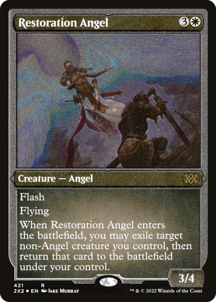 Image for Restoration Angel (Foil Etched) (Double Masters 2022) (421) - Magic: The Gathering