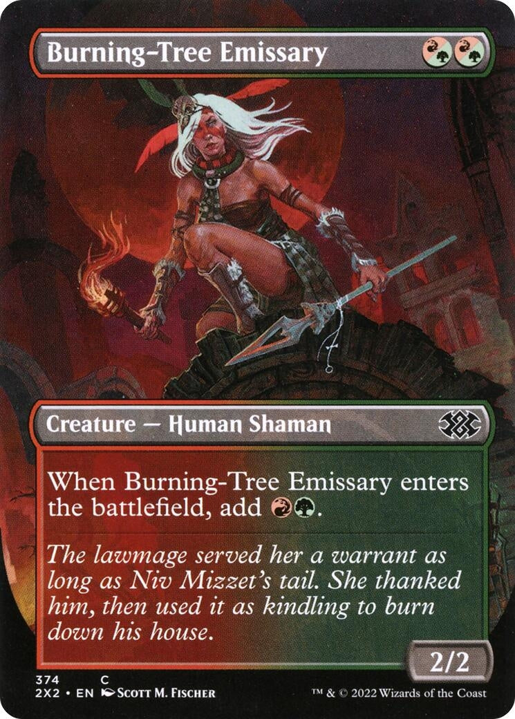 Image for Burning-Tree Emissary (Borderless) (Double Masters 2022) (374) - Magic: The Gathering