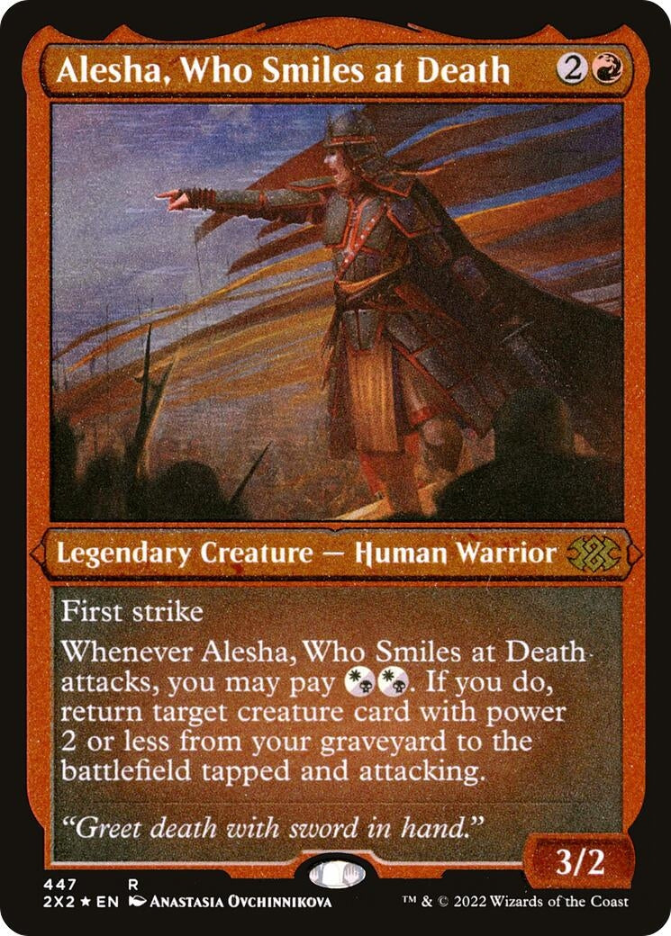 Image for Alesha, Who Smiles at Death (Foil Etched) (Double Masters 2022) (447) - Magic: The Gathering