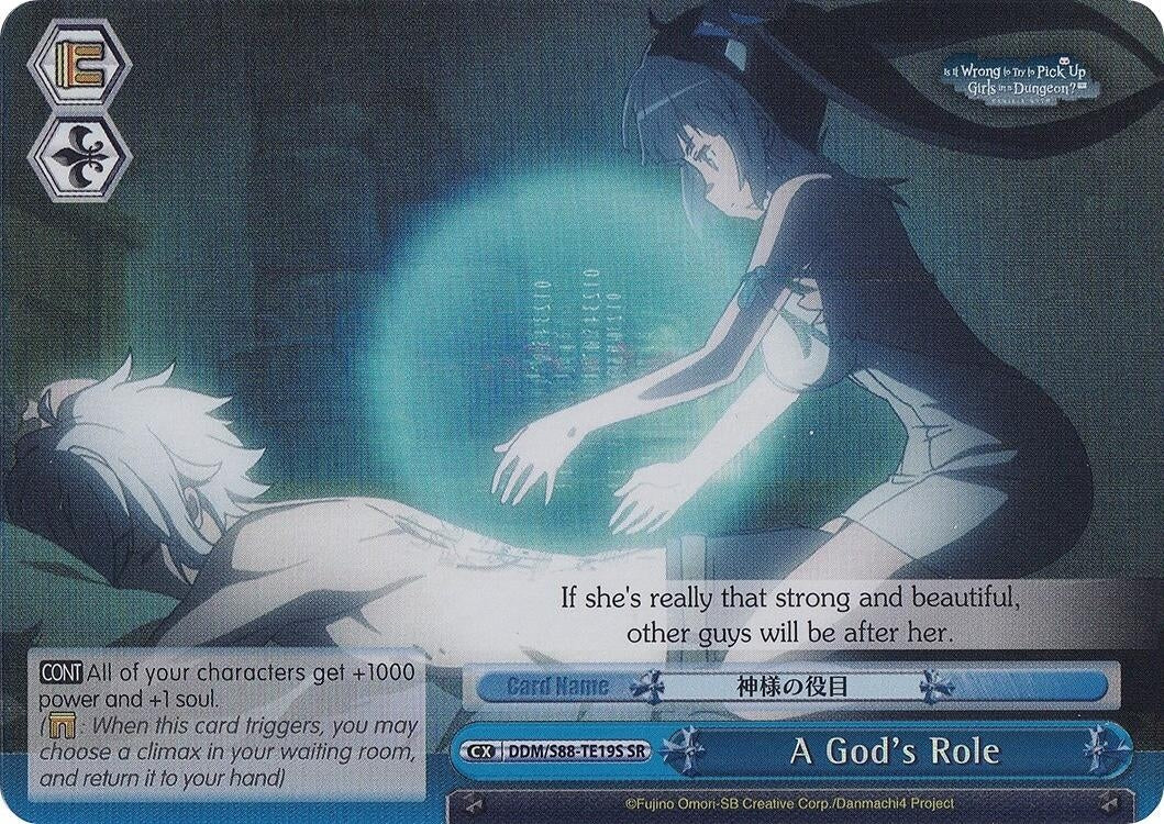 Image for A God's Role (SR) (Is it Wrong to Try to Pick Up Girls in a Dungeon?) (DDM/S88-TE19S SR) - Weiss Schwarz