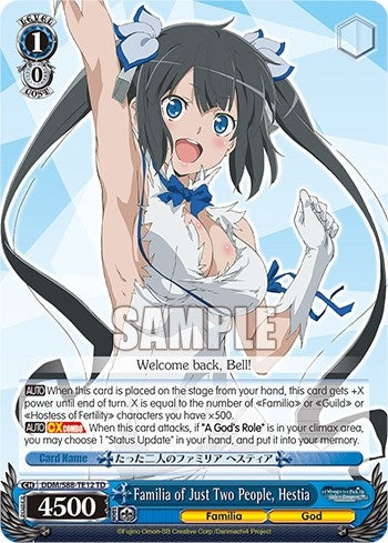 Image for Familia of Just Two People, Hestia (Is it Wrong to Try to Pick Up Girls in a Dungeon?) (DDM/S88-TE12 TD) - Weiss Schwarz
