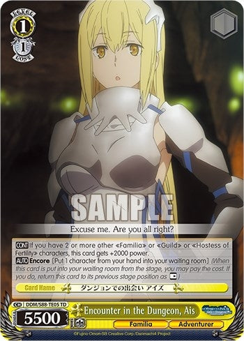Image for Encounter in the Dungeon, Ais (Is it Wrong to Try to Pick Up Girls in a Dungeon?) (DDM/S88-TE05 TD) - Weiss Schwarz