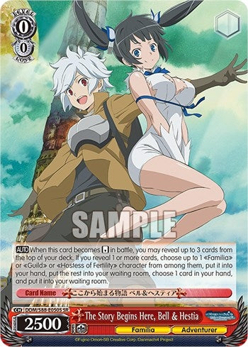 Image for The Story Begins Here, Bell & Hestia (SR) (Is it Wrong to Try to Pick Up Girls in a Dungeon?) (DDM/S88-E050S SR) - Weiss Schwarz