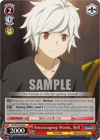 Image for Encouraging Words, Bell (Is it Wrong to Try to Pick Up Girls in a Dungeon?) (DDM/S88-E064 C) - Weiss Schwarz