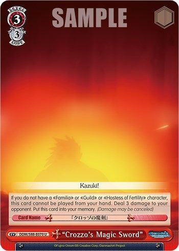 Image for "Crozzo's Magic Sword" (Is it Wrong to Try to Pick Up Girls in a Dungeon?) (DDM/S88-E070 U) - Weiss Schwarz