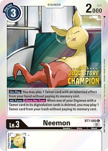 Image for Neemon (2022 Store Champion) (BT07) (BT7-080 C) - Digimon Card Game