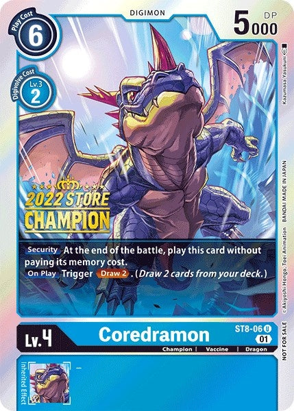 Image for Coredramon (2022 Store Champion) (ST-8) (ST8-06 U) - Digimon Card Game