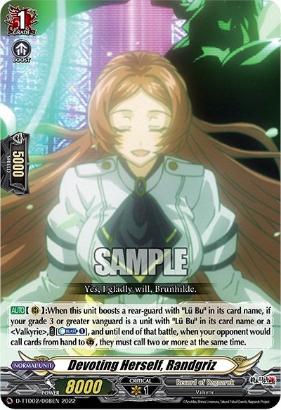 Image for Devoting Herself, Randgriz (D-TTD02: Record of Ragnarok) (D-TTD02/008EN) - Cardfight Vanguard