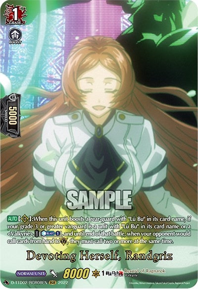 Image for Devoting Herself, Randgriz (RGR) (D-TTD02: Record of Ragnarok) (D-TTD02/RGR08EN) - Cardfight Vanguard