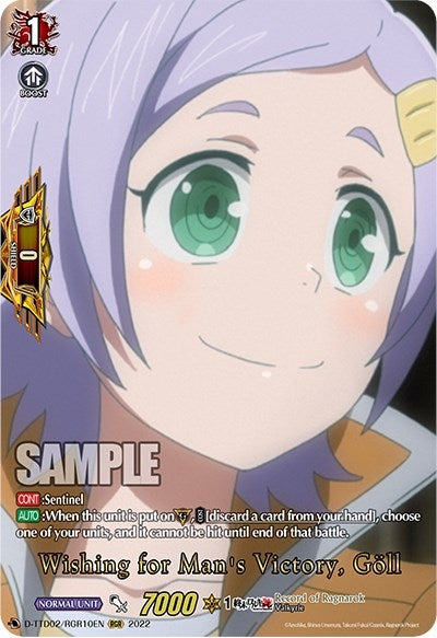 Image for Wishing for Man's Victory, Goll (RGR) (D-TTD02: Record of Ragnarok) (D-TTD02/RGR10EN) - Cardfight Vanguard