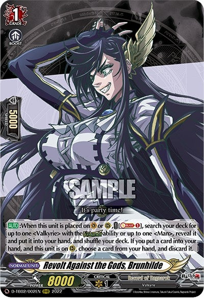 Image for Revolt Against the Gods, Brunhilde (D-TB02: Record of Ragnarok) (D-TB02/002EN) - Cardfight Vanguard