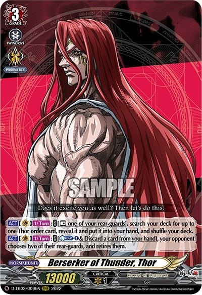 Image for Berserker of Thunder, Thor (D-TB02: Record of Ragnarok) (D-TB02/009EN) - Cardfight Vanguard