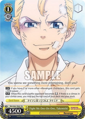 Image for Fight Me One-On-One, Takemichi (Tokyo Revengers) (TRV/S92-TE03 TD) - Weiss Schwarz