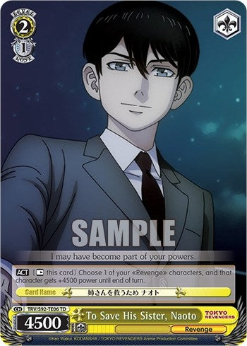 Image for To Save His Sister, Naoto (Tokyo Revengers) (TRV/S92-TE06 TD) - Weiss Schwarz