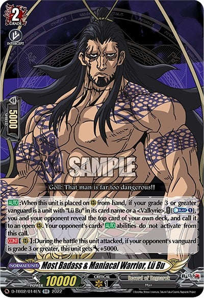 Image for Most Badass & Maniacal Warrior, Lu Bu (D-TB02: Record of Ragnarok) (D-TB02/014EN) - Cardfight Vanguard