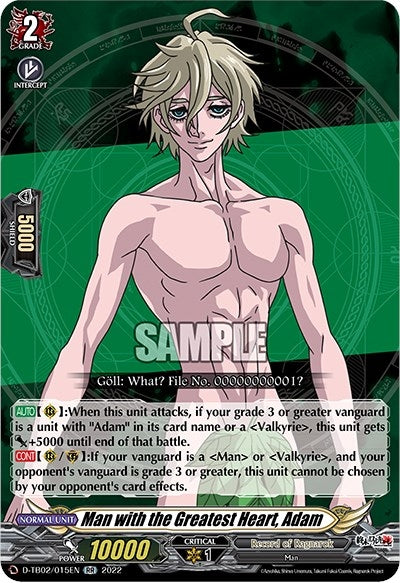 Image for Man with the Greatest Heart, Adam (D-TB02: Record of Ragnarok) (D-TB02/015EN) - Cardfight Vanguard