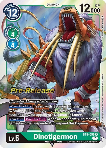 Image for Dinotigermon (BT09_PR) (BT9-056 R) - Digimon Card Game