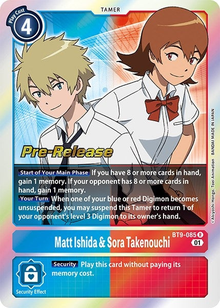 Image for Matt Ishida & Sora Takenouchi (BT09_PR) (BT9-085 R) - Digimon Card Game