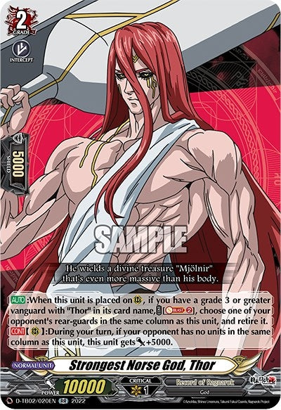 Image for Strongest Norse God, Thor (D-TB02: Record of Ragnarok) (D-TB02/020EN) - Cardfight Vanguard