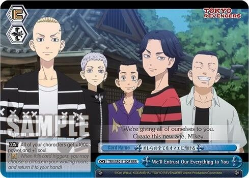 Image for We'll Entrust Our Everything to You (RRR) (Tokyo Revengers) (TRV/S92-E100R RRR) - Weiss Schwarz