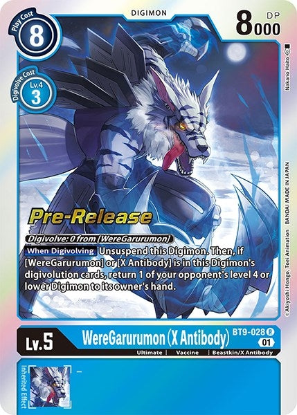 Image for WereGarurumon (X Antibody) (BT09_PR) (BT9-028 R) - Digimon Card Game