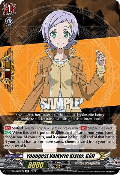 Image for Youngest Valkyrie Sister, Goll (D-TB02: Record of Ragnarok) (D-TB02/029EN) - Cardfight Vanguard