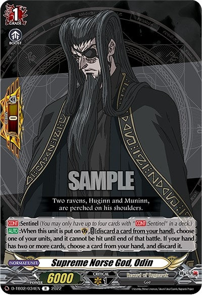 Image for Supreme Norse God, Odin (D-TB02: Record of Ragnarok) (D-TB02/034EN) - Cardfight Vanguard