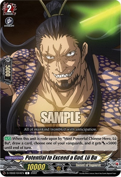 Image for Potential to Exceed a God, Lu Bu (D-TB02: Record of Ragnarok) (D-TB02/044EN) - Cardfight Vanguard