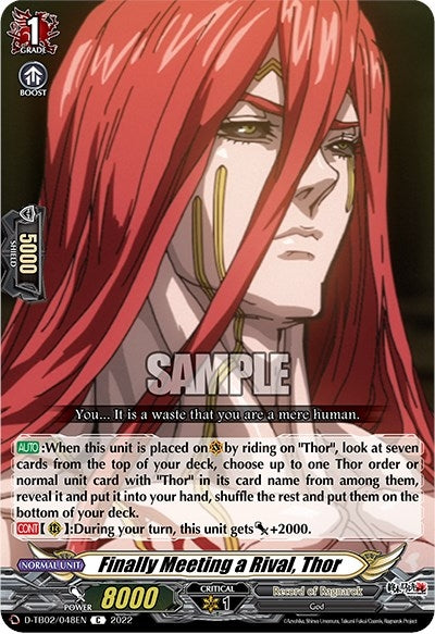 Image for Finally Meeting a Rival, Thor (D-TB02: Record of Ragnarok) (D-TB02/048EN) - Cardfight Vanguard