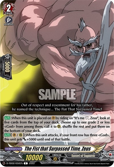 Image for The Fist that Surpassed Time, Zeus (D-TB02: Record of Ragnarok) (D-TB02/050EN) - Cardfight Vanguard