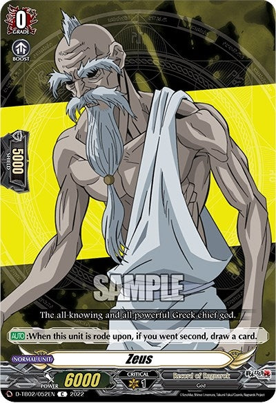 Image for Zeus (D-TB02: Record of Ragnarok) (D-TB02/052EN) - Cardfight Vanguard