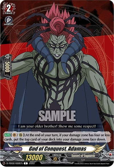 Image for God of Conquest, Adamas (D-TB02: Record of Ragnarok) (D-TB02/068EN) - Cardfight Vanguard