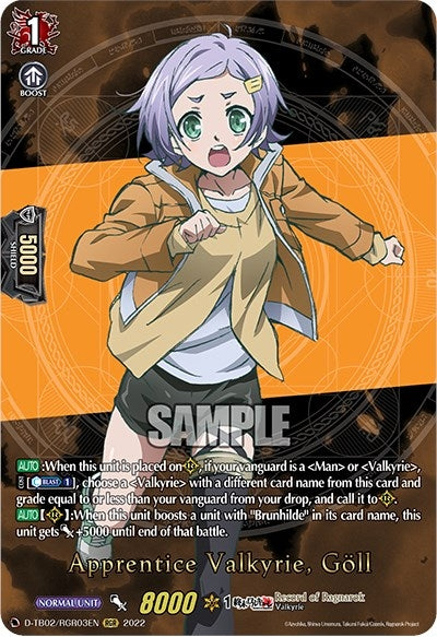 Image for Apprentice Valkyrie, Goll (RGR) (D-TB02: Record of Ragnarok) (D-TB02/RGR03EN) - Cardfight Vanguard