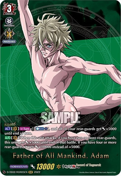 Image for Father of All Mankind, Adam (RGR) (D-TB02: Record of Ragnarok) (D-TB02/RGR05EN) - Cardfight Vanguard