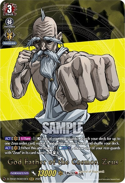 Image for God Father of the Cosmos, Zeus (RGR) (D-TB02: Record of Ragnarok) (D-TB02/RGR10EN) - Cardfight Vanguard