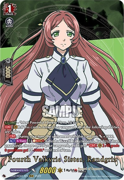 Image for Fourth Valkyrie Sister, Randgriz (RGR) (D-TB02: Record of Ragnarok) (D-TB02/RGR17EN) - Cardfight Vanguard