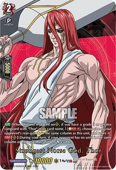 Image for Strongest Norse God, Thor (RGR) (D-TB02: Record of Ragnarok) (D-TB02/RGR20EN) - Cardfight Vanguard