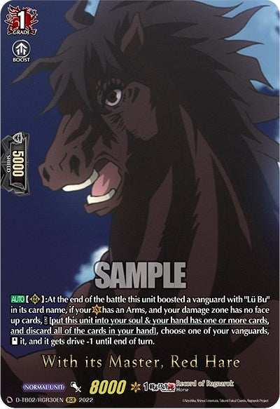 Image for With its Master, Red Hare (RGR) (D-TB02: Record of Ragnarok) (D-TB02/RGR30EN) - Cardfight Vanguard