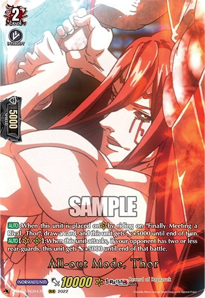 Image for All-out Mode, Thor (RGR) (D-TB02: Record of Ragnarok) (D-TB02/RGR47EN) - Cardfight Vanguard