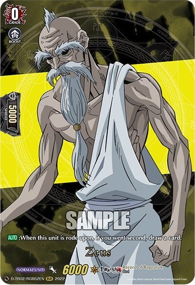 Image for Zeus (RGR) (D-TB02: Record of Ragnarok) (D-TB02/RGR52EN) - Cardfight Vanguard