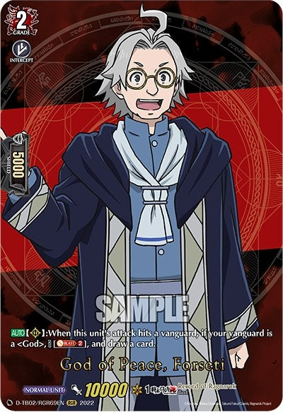 Image for God of Peace, Forseti (RGR) (D-TB02: Record of Ragnarok) (D-TB02/RGR69EN) - Cardfight Vanguard