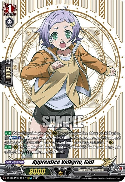 Image for Apprentice Valkyrie, Goll (SP) (D-TB02: Record of Ragnarok) (D-TB02/SP03EN) - Cardfight Vanguard