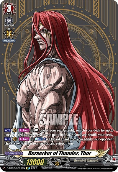 Image for Berserker of Thunder, Thor (SP) (D-TB02: Record of Ragnarok) (D-TB02/SP09EN) - Cardfight Vanguard