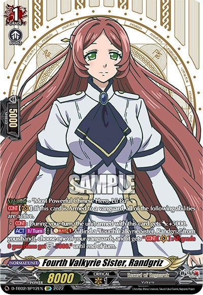 Image for Fourth Valkyrie Sister, Randgriz (SP) (D-TB02: Record of Ragnarok) (D-TB02/SP12EN) - Cardfight Vanguard