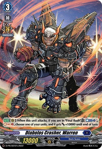 Image for Diabolos Crasher, Warren (Foil) (D Promo Cards) (D-PR/081EN) - Cardfight Vanguard