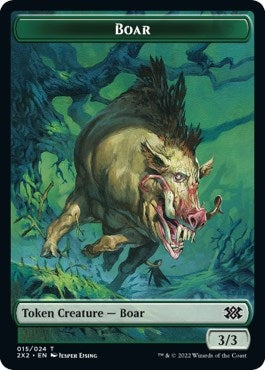 Image for Boar // Spirit (008) Double-Sided Token (Double Masters 2022) (15 // 8) - Magic: The Gathering